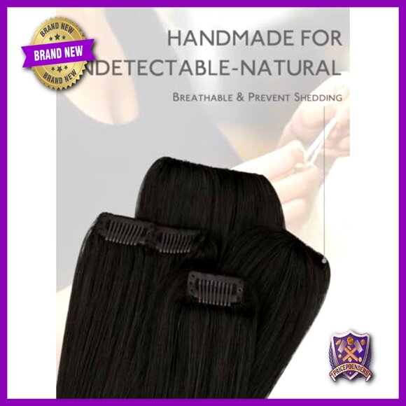 Real Human Hair Clip-in Extensions 16 Inch 2pc Scalp Coverage
